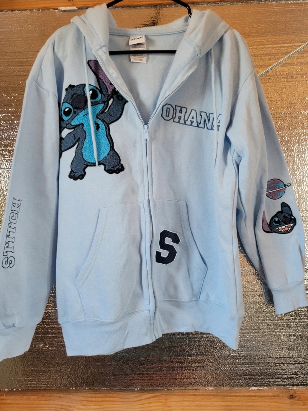 Disney Light Blue Stitch Zip-Up Hoodie
